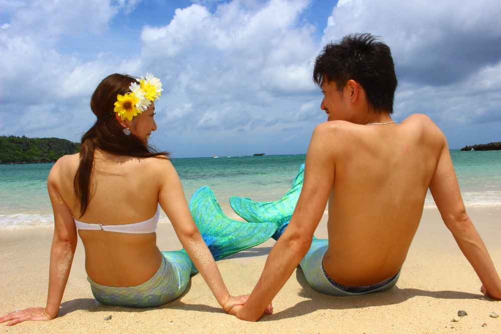 恩納村発 ナビービーチ 女の子の憧れマーメイドに変身 オリジナルフォトフレーム付き Mermaid プラン 3 300 沖縄のオプショナルツアーセルリアンブルー