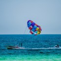 paragliding above the sea