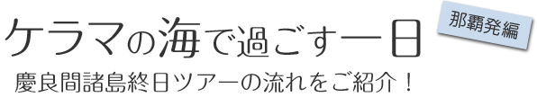 ケラマの海で過ごす一日、ツアーの流れを紹介