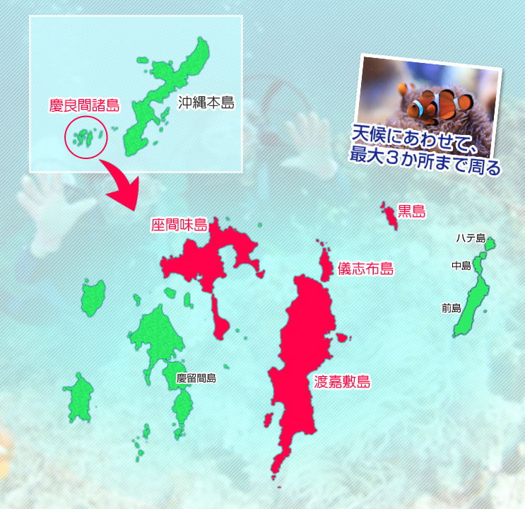 慶良間諸島周辺の地図